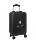 Safta Real Madrid Maleta Trolley de Cabina 20" Rigida - Candado - Asa Telescopica de PVC con Goma - 4 Ruedas 360º - 34.5x55x20cm