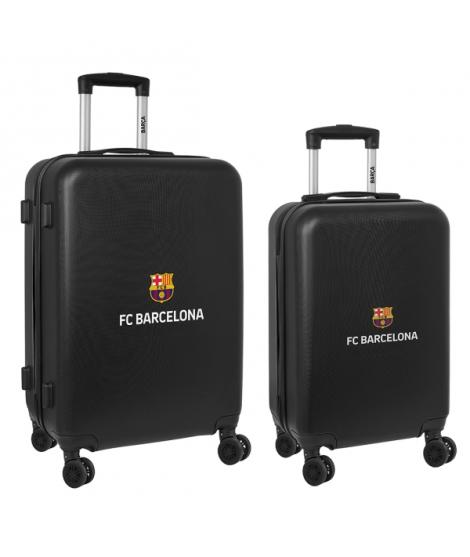 Safta F.C.Barcelona Pack de 2 Maletas Trolley de 20" y 24" Rigidas - Candado - Asa Telescopica de PVC con Goma - 4 Ruedas 360º -