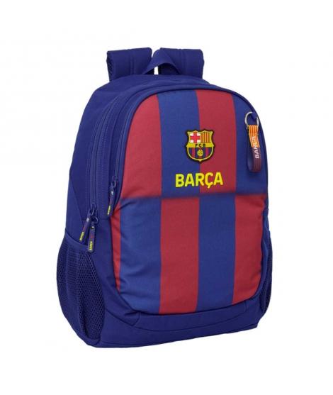 Safta F.C.Barcelona Mochila Escolar de 23L - Adaptable a Carro - 2 Compartimentos - Portabotellas - 32x44x16cm - Color Rojo y Az