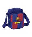Safta F.C.Barcelona Bandolera de 2L - Ajustable - Bolsillo Trasero con Velcro - Cierre con Cremallera - 16x22x6cm - Color Rojo y