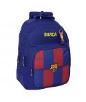 Safta F.C.Barcelona Mochila Escolar de 20L - Adaptable a Carro - 3 Compartimentos - Portabotellas - 32x42x15cm - Color Rojo y Az