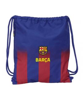 Safta F.C.Barcelona Saco Mochila de Tiras - Bolsillo Lateral con Cremallera - 35x40x1cm - Color Rojo y Azul