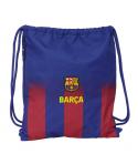 Safta F.C.Barcelona Saco Mochila de Tiras - Bolsillo Lateral con Cremallera - 35x40x1cm - Color Rojo y Azul