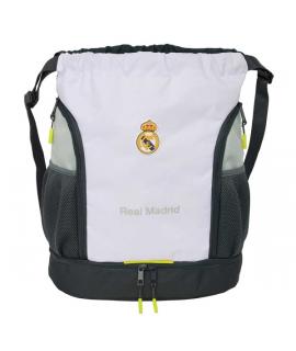 Safta Real Madrid Saco Mochila de 21.93L - Portabotellas - Hombreras Ajustables - Bolsillos con Cremallera - 35x40x1cm - Color B
