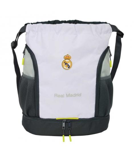 Safta Real Madrid Saco Mochila de 21.93L - Portabotellas - Hombreras Ajustables - Bolsillos con Cremallera - 35x40x1cm - Color B