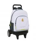 Safta Real Madrid Compact Mochila con Carro Integrado - Portabotellas - Extraible para Limpieza - Ruedas con Goma Antivibracion 