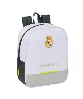 Safta Real Madrid Mochila Guarderia de 6L - Adaptable a Carro - Tarjeta de Identificacion Personal - Cierre de Cremallera - 22x2