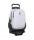 Safta Real Madrid Mochila de 22.5L con Carro 905 Integrado - Portabotellas - Extraible para Limpieza - Carro de PP, Acero y PVC 