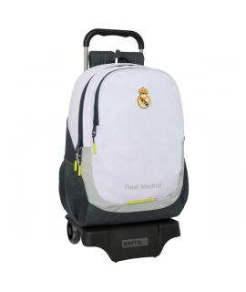 Safta Real Madrid Mochila de 22.5L con Carro 905 Integrado - Portabotellas - Extraible para Limpieza - Carro de PP, Acero y PVC 