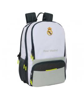 Safta Real Madrid Mochila de 21.4L para Portatil hasta 14.1" - Compartimento para Raqueta de Padel - Espacio para Zapatillas - R
