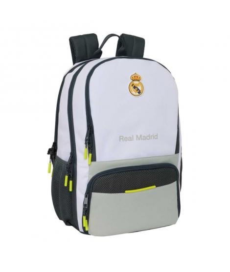 Safta Real Madrid Mochila de 21.4L para Portatil hasta 14.1" - Compartimento para Raqueta de Padel - Espacio para Zapatillas - R