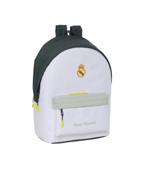Safta Real Madrid Mochila Antirrobo para Portatil hasta 15.6" - Bolsillo para Tablet hasta 11" - USB Integrado - Cremallera con 
