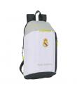 Safta Real Madrid Mochila Mini de 8.5L - Cremallera Vertical - Asas Regulables y Acolchadas - 22x39x10cm - Color Blanco y Negro