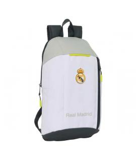 Safta Real Madrid Mochila Mini de 8.5L - Cremallera Vertical - Asas Regulables y Acolchadas - 22x39x10cm - Color Blanco y Negro