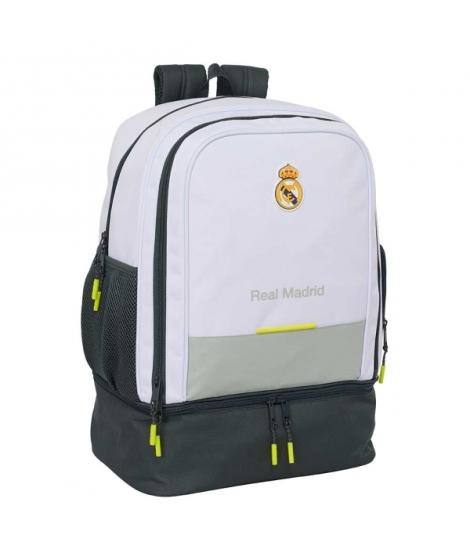 Safta Real Madrid Mochila Escolar de 42L - Portabotellas - Compartimento Semirigido Inferior - Bolsillos con Cremallera - 35x50x