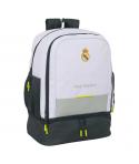 Safta Real Madrid Mochila Escolar de 42L - Portabotellas - Compartimento Semirigido Inferior - Bolsillos con Cremallera - 35x50x