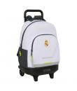 Safta Real Madrid Compact Mochila con Carro Integrado - Portabotellas - Extraible para Limpieza - Carro de PP, Acero y PVC - 33x