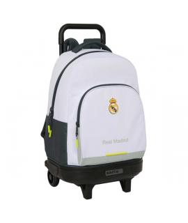 Safta Real Madrid Compact Mochila con Carro Integrado - Portabotellas - Extraible para Limpieza - Carro de PP, Acero y PVC - 33x