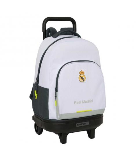 Safta Real Madrid Compact Mochila con Carro Integrado - Portabotellas - Extraible para Limpieza - Carro de PP, Acero y PVC - 33x