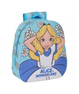 Safta Alicia en el Pais de las Maravillas Mochila 3D de 8.64L - Portabotellas - Tarjeta de Identificacion Personal - Hombreras A