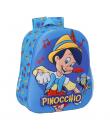 Safta Pinocho Mochila 3D de 8.64L - Portabotellas - Tarjeta de Identificacion Personal - Hombreras Acolchadas - 27x33x10cm - Col