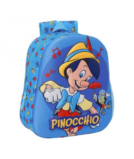Safta Pinocho Mochila 3D de 8.64L - Portabotellas - Tarjeta de Identificacion Personal - Hombreras Acolchadas - 27x33x10cm - Col