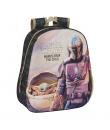 Safta The Mandalorian Mochila 3D de 8.64L - Portabotellas - Tarjeta de Identificacion Personal - Hombreras Acolchadas - 27x33x10