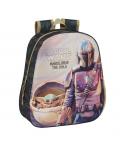 Safta The Mandalorian Mochila 3D de 8.64L - Portabotellas - Tarjeta de Identificacion Personal - Hombreras Acolchadas - 27x33x10