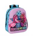 Safta Monster High Mochila 3D de 8.64L - Portabotellas - Tarjeta de Identificacion Personal - Hombreras Acolchadas - 27x33x10cm 