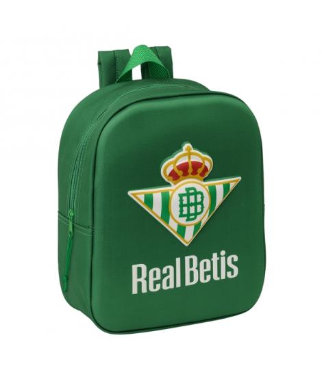 Safta Real Betis Mochila Guarderia 3D de 6L - Asa de Mano Superior - Asas Regulables y Acolchadas - Cierre de Cremallera - 22x27