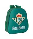 Safta Real Betis Mochila 3D de 8.64L - Portabotellas - Tarjeta de Identificacion Personal - Hombreras Acolchadas - 27x33x10cm - 