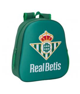 Safta Real Betis Mochila 3D de 8.64L - Portabotellas - Tarjeta de Identificacion Personal - Hombreras Acolchadas - 27x33x10cm - 
