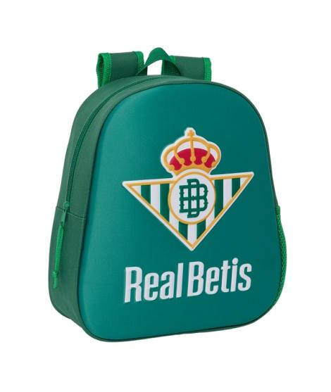 Safta Real Betis Mochila 3D de 8.64L - Portabotellas - Tarjeta de Identificacion Personal - Hombreras Acolchadas - 27x33x10cm - 