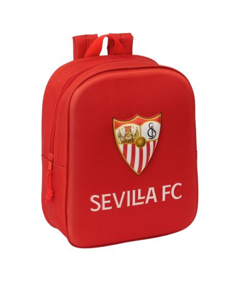 Safta Sevilla Fc Mochila Guarderia 3D de 6L - Asa de Mano Superior - Asas Regulables y Acolchadas - Cierre de Cremallera - 22x27
