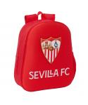 Safta Sevilla Fc Mochila 3D de 8.64L - Portabotellas - Tarjeta de Identificacion Personal - Hombreras Acolchadas - 27x33x10cm - 