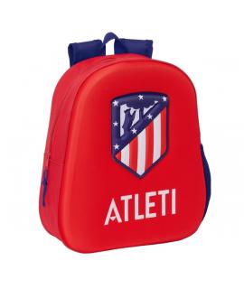 Safta Atletico de Madrid Mochila 3D de 8.64L - Portabotellas - Tarjeta de Identificacion Personal - Hombreras Acolchadas - 27x33