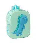 Safta Dino Mochila Guarderia 3D de 6L - Asa de Mano Superior - Asas Regulables y Acolchadas - Cierre de Cremallera - 22x27x10cm 