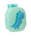 Safta Dino Mochila 3D de 8.64L - Portabotellas - Tarjeta de Identificacion Personal - Hombreras Acolchadas - 27x33x10cm - Color 