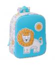 Safta Lion Mochila Guarderia 3D de 6L - Asa de Mano Superior - Asas Regulables y Acolchadas - Cierre de Cremallera - 22x27x10cm 
