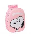 Safta Snoopy Mochila 3D de 8.64L - Portabotellas - Tarjeta de Identificacion Personal - Hombreras Acolchadas - 27x33x10cm - Colo