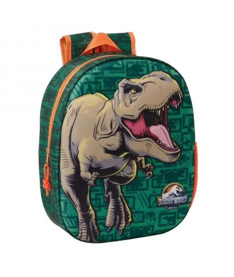 Safta Jurassic World Mochila 3D de 8.64L - Portabotellas - Tarjeta de Identificacion Personal - Hombreras Acolchadas - 27x33x10c