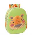 Safta Tiger Mochila 3D de 8.64L - Portabotellas - Tarjeta de Identificacion Personal - Hombreras Acolchadas - 27x33x10cm - Color
