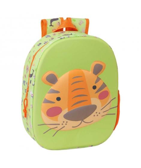 Safta Tiger Mochila 3D de 8.64L - Portabotellas - Tarjeta de Identificacion Personal - Hombreras Acolchadas - 27x33x10cm - Color