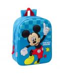 Safta Mickey Mouse Mochila Guarderia 3D de 6L - Asa de Mano Superior - Asas Regulables y Acolchadas - Cierre de Cremallera - 22x