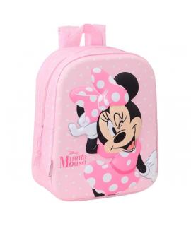 Safta Minnie Mouse Mochila Guarderia 3D de 6L - Asa de Mano Superior - Asas Regulables y Acolchadas - Cierre de Cremallera - 22x