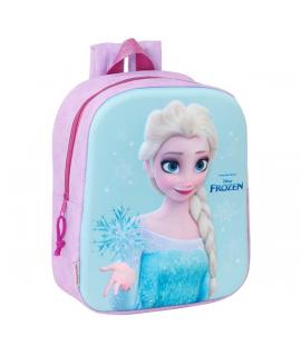 Safta Frozen Mochila Guarderia 3D de 6L - Asa de Mano Superior - Asas Regulables y Acolchadas - Cierre de Cremallera - 22x27x10c