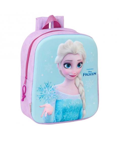 Safta Frozen Mochila Guarderia 3D de 6L - Asa de Mano Superior - Asas Regulables y Acolchadas - Cierre de Cremallera - 22x27x10c