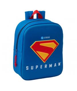 Safta Superman Mochila Guarderia 3D de 6L - Asa de Mano Superior - Asas Regulables y Acolchadas - Cierre de Cremallera - 22x27x1