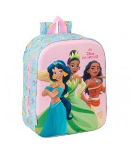 Safta Princesas Disney Mochila Guarderia 3D de 6L - Asa de Mano Superior - Asas Regulables y Acolchadas - Cierre de Cremallera -