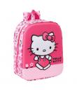 Safta Hello Kitty Mochila Guarderia 3D de 6L - Asa de Mano Superior - Asas Regulables y Acolchadas - Cierre de Cremallera - 22x2
